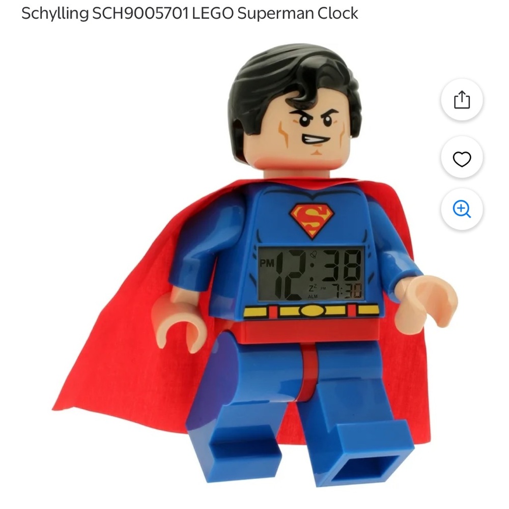 LEGO 2014 Superman With Red Cape DC Comics Super Hero’s Alarm Clock - Picture 9 of 14